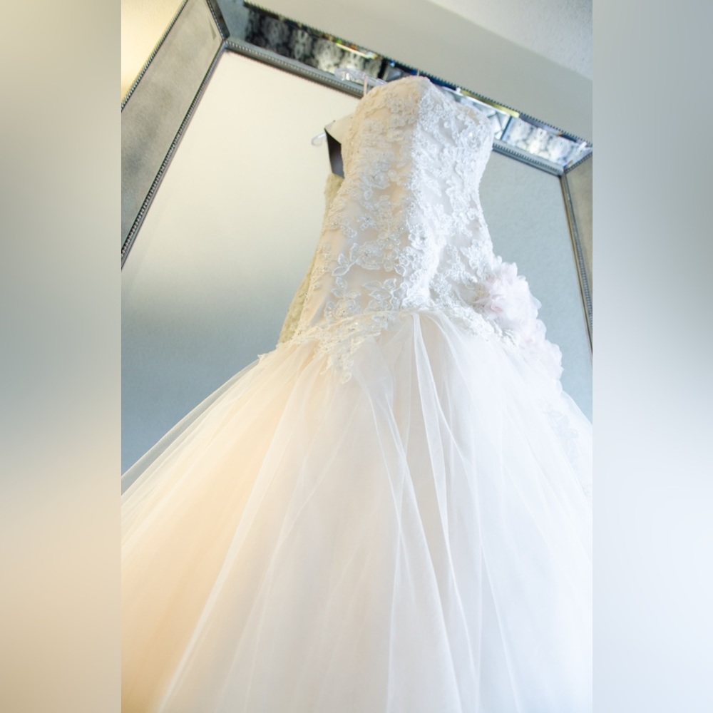 Blush pink sweet heart neckline Wedding dress